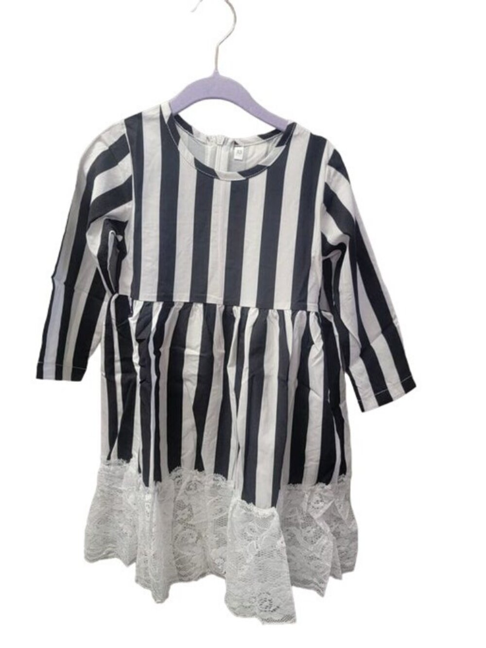 Black and White Long Sleeve Beetle Juice Dress 4/5